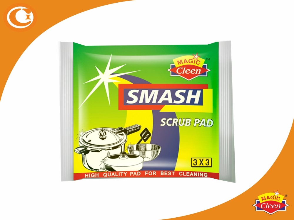 Green Scrub Pads Polyester Scrubber Magic Cleen